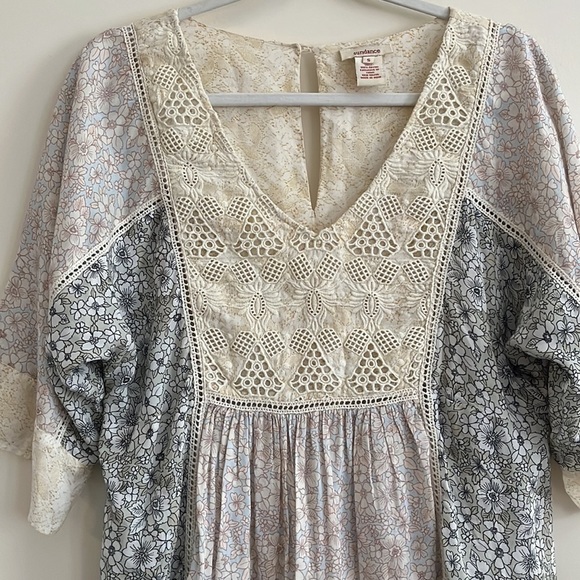 Sundance Short and Sweet Dress Lace Crochet Patchwork Floral Boho mix pattern S - Picture 3 of 7